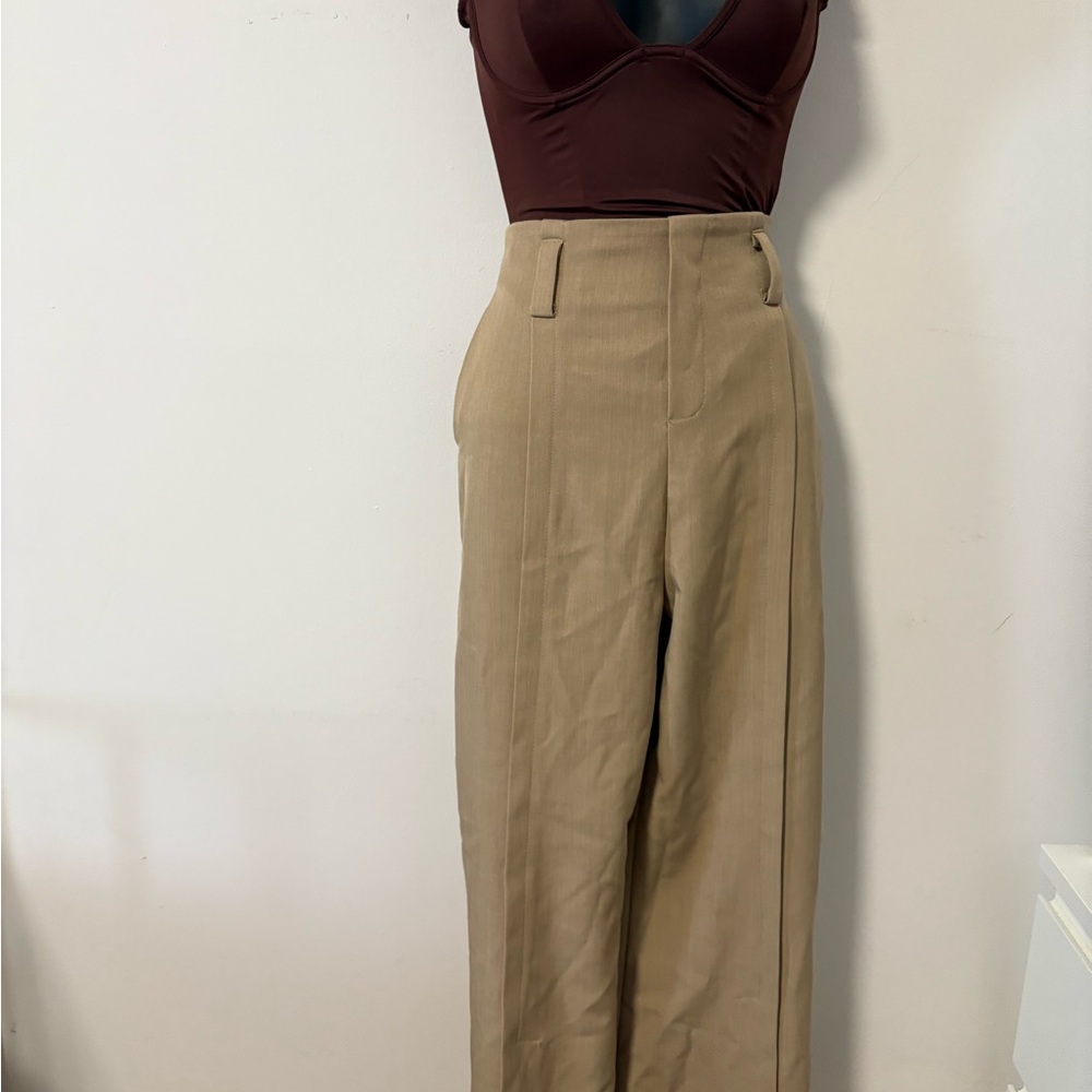 Tan High-Waisted Women's Pants